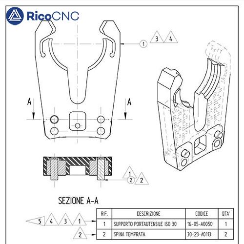 Biesse machine ISO30 CNC Tool Holder Clamp 1705A0124 