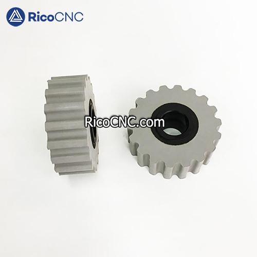 Grey Gear Type Top Pressure Roller 2-212-10-0200 without Countersink for Use On BRANDT Homag