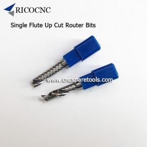 Single Flute Spiral CNC Router Bits Solid Carbide Up Cut Bits 