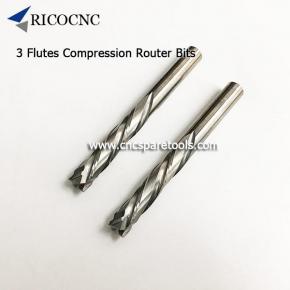 Three Flutes Compression Router Bits for Wood Panel Cutting 