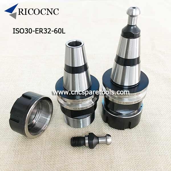 ISO30-ER32-60L Tool Holder CNC Collet Chuck with HSD Pull Stud