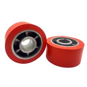 100x30x50mm Red Feeding Rollers Rubber Wheels for Wood Band Saw Machine