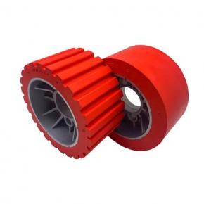 120x35x60mm Red Rubber Feeding Rollers for Power Feeder Machine