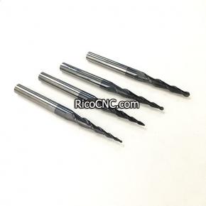 Ball Nose Conical Solid Carbide Spiral 2D 3D Carving Bits 