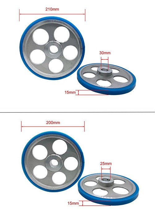 210x30x15mm Rodillos para máquina de embalaje de perfiles